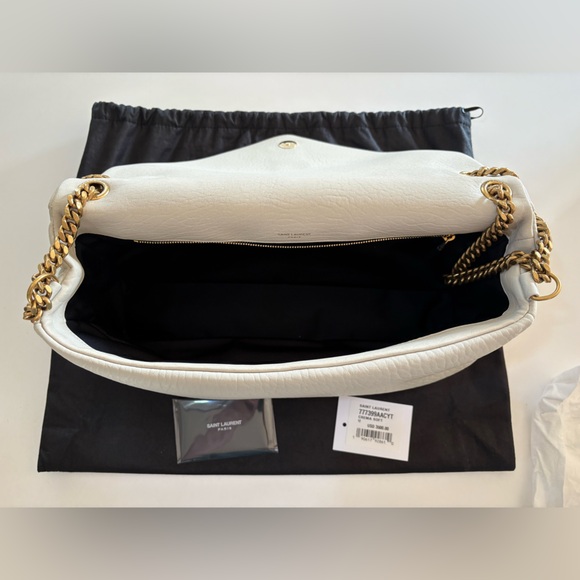 YVES SAINT LAURENT YSL LARGE CALYPSO LEATHER BAG CREMA SOFT NEW - Picture 14 of 16